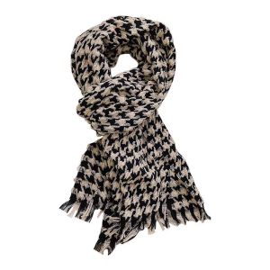 OXO Hand-Woven Three-Dimensional Houndstooth Design Scarf Womens Winter malist Shawl Wear Warm Vietnam Scarf