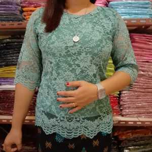 PIPO ATASAN WANITA RENDA MOTIF BARU 2023/BLUS SEMI RENDA WANITA TANGAN LURUS/BAJU SEMI KEBAYA VIRAL