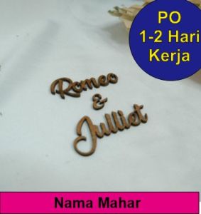 Custom Nama Pasangan Kayu MDF & Mutiplex Untuk Dekorasi Premium