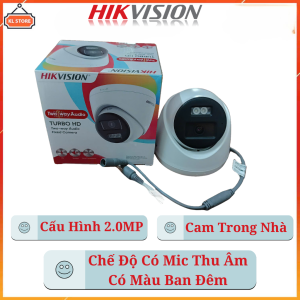 Camera HDTVI ColorVu Có Màu Ban Đêm 2MP Bán Cầu HIKVISION DS-2CE78D0T-LTS