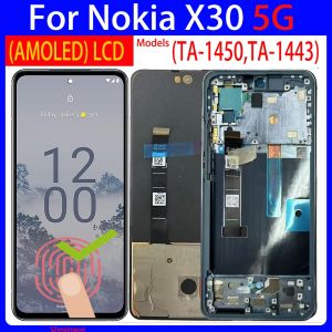 6.43" Original AMOLED For Nokia X30 5G LCD Display TA-1450 TA-1443 Touch Screen Panel Digitizer Glass Full Assembly Replacement Repair For Nokia X30 LCD