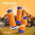 Keepe Flask Vacuum Insulated Tumbler with Flex Straw Cap & Silicone Boot Stainless Steel Water Bottle Thermal Flask Hot and Cold. 