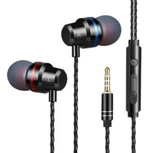 LS in-Ear Headphones 3.5MM Fashion Sports Headphones New in-Ear Headphones Metal Subwoofer Headphones Simple Wind for Microphones Mobile Phone Computer Universal Headphones with Mai
