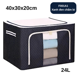 Hộp vải đựng quần áo khung thép NAGO chịu lực cao thùng vải đựng đồ gấp gọn tiện lợi khóa kéo tuivai  dung  quan  ao