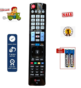 Điều khiển tivi LG AKB73756504 có logo đỏ chính hãng loại dài tốt - TẶNG KÈM PIN - Remote LG dài chính hãng