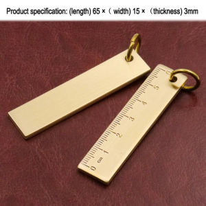 Đáng Yêu Đồng thước thẳng 6Cm Cho Sáng Tạo Keychain 3Mm Dày Brass trường học văn phòng Văn Phòng Phẩm Đo Vẽ Để