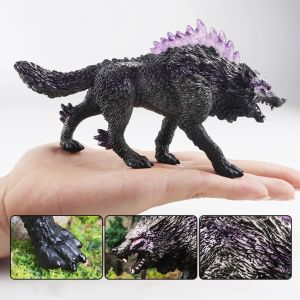 YOCKY Shadow Wolf Simulated Solid Animal Model Plastic Handmad Warcraft Mythical Series Toys Novelty Animals Figure Wolf Simulation Animal Toy Desk Decor