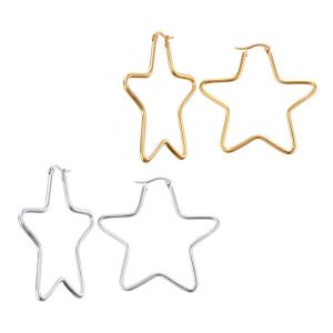 Statement Five Pointed Star Earrings Elegant Gold or Steel Star Earrings Suitable For Unique And Daring Fashionistas
