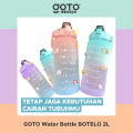 Goto Botelo Botol Motivasi Minum 2 Liter Bottle Tumblr Air Tanda Waktu. 
