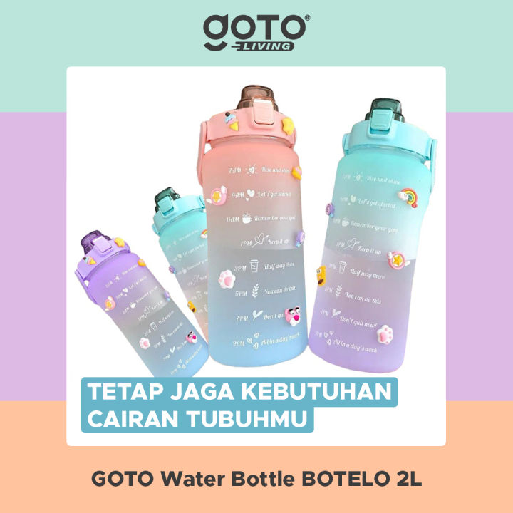 Goto Botelo Botol Motivasi Minum 2 Liter Bottle Tumblr Air Tanda Waktu