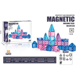 96pcs Magnetic Tiles Snow Scene Building Blocks 7.5CMx7.5CM ABS Material Durable 2D/3D Gift for Kids