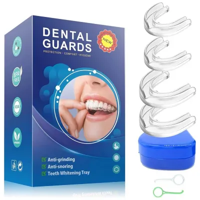 4Pcs Set Mouth Guard for Teeth Grinding Sleep Mouth Guard Anti-Snoring