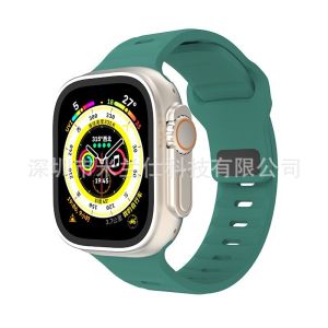 Áp dụng iwatch11 Khóa vuông kim cương vân ngang S12 Dây đeo đồng hồ silicon apple watch8910 Dây đeo Apple Watch