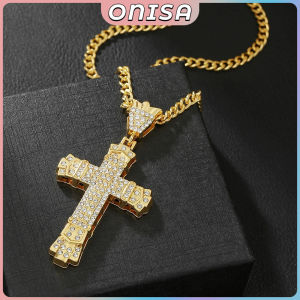 Onisa Hip Hop Diamond Exaggerated Retro Cross Pendant for Men Women Jewelry