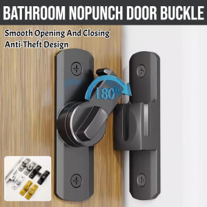 Bathroom Nopunch Door Buckle Anti-Theft Door Buckle Stainless Steel Ornaments Right Angle Lock Door Buckle Door Sliding Doors Locks