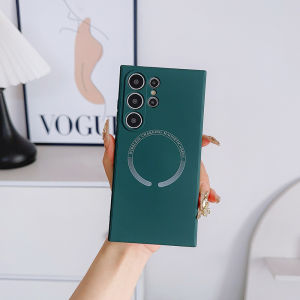 Liquid silicone For Magsafe Case For Samsung Galaxy S24 S23 S22 S21 Ultra S21 FE Wireless Charge Cases Soft Cover Luxury Wireless Charging For Magsafe Cases For Samsung S22 S23 S24 Ultra Plus S21 Fe Shockproof Soft Bumper Back Cover