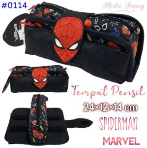 Tempat Pensil Motif Spiderman / Pencil Case Marvel Spiderman / Kotak Pensil Karakter Anak Laki-Laki Boy Flip