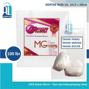 Kertas Nasi KFC / Burger / pembungkus Makanan Putih Polos uk 24.5x28 cm isi 100 lembar