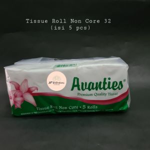 1 PAK 5ROLL TISSUE CORELESS TISU GULUNG AVANTIES 32 TOILET BATHROOM TISUE MAKAN EMBOSSED NONCORE 32 ECER