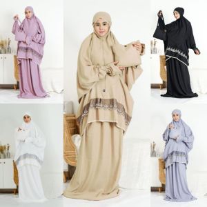 Mukena Aisyah Bordir Renda Dewasa Jumbo Selena Premium tebal halus nyaman dipakai Free Tas Cantik Bisa COD