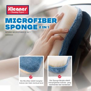 Kleaner Spons Pembersih Cuci Mobil 1 Pcs Microfiber Sponge Serbaguna GSW003