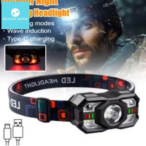 MUQZI flashlight rechargeable flasligth water proof flashlights super light emergency light camping light with Gesture Control LED Induction Headlamp Adjustable Mode Ultra Bright IR Motion Sensor Head Lamp Waterproof Head Flashlight Camping Running