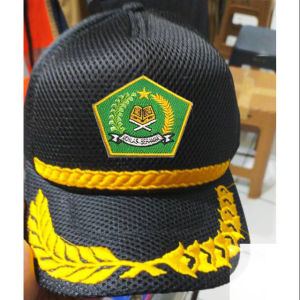 Bisa Bayar Di Tempat  Topi Jaring Dobel Mes Logo Kemenag Topi Kemenag Hitam Biru Merah