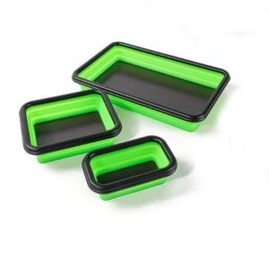 TIMES LORD 3Pcs Collapsible ic Tool Tray Strong Foldable Collapsible Parts Tray Holder Flexible Silicone Tool Organizer Tray Auto Tool