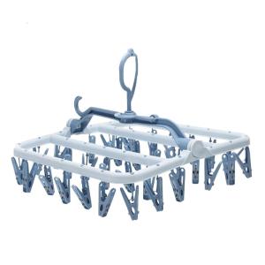 Sturdy Plastic Drying Hanger Foldable Frame 12 Clip High Capacity Clothesline Accessories