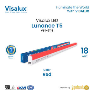 Visalux Lampu LED Lunance T5 18W - Cahaya Putih Kuning Merah Hijau Biru (LNC-VBT5118)