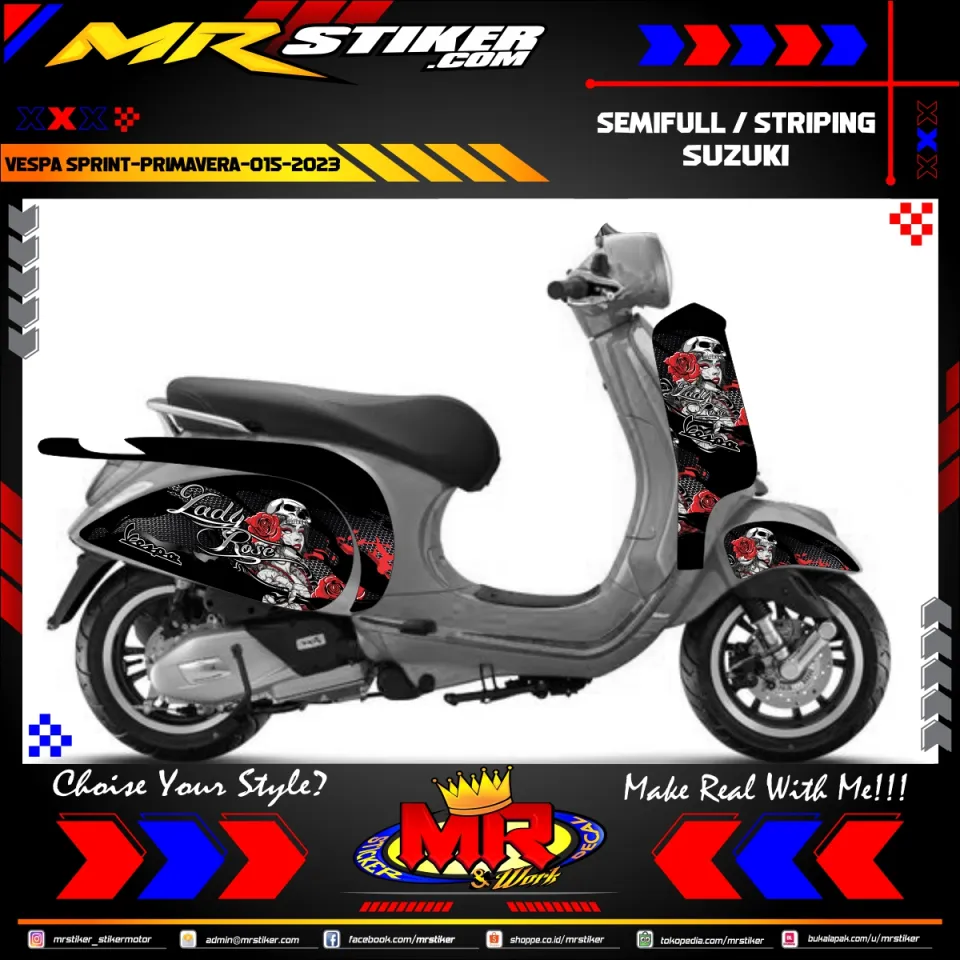 Custom Vespa Primavera Decal Stiker Motor Vespa Sprint-Primavera