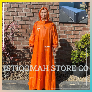 Jas Hujan Gamis Zipper & Non Zipper Muslimah Ponco Syari Kekinian Pria Wanita Dewasa Bahan Kuat Dan Tebal