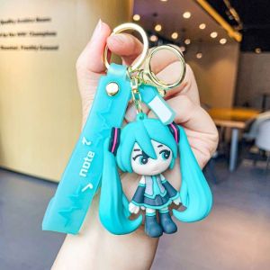อะนิเมะ Hatsune Miku พวงกุญแจ PVC การ์ตูนตัวอักษรเครื่องประดับกระเป๋าจี้อุปกรณ์เสริมเสื้อผ้า