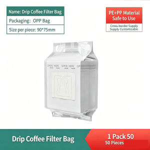 BHQ 50pcs Hanging Ear Coffee Filter Paper Portable Drip Type Hand-Pour Filter Cup Paper Bag Filter Mesh Coffee Powder Bag