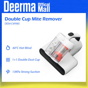Deerma CM980 Dust Mite Vacuum Cleaner Dual Cup  60℃ Hot Air Dehumidification UV Light Sterilization and Mite Removal 0.6L