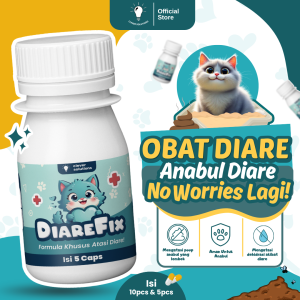 Clever Solutions - DIAREFIX (Obat Diare dan Mencret Kucing Obat Kucing Anti Diare Mencret Cat Kitten Kucing Perawatan Kucing Obat Kucing Mencret Diare Muntah Demam)