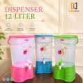 Dispenser Air Plastik Gogo 12 Liter Warna-Warni dengan Fitur Otomatis. 