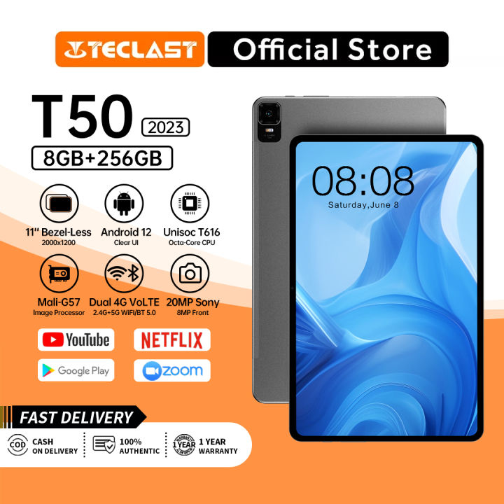 Teclast T50 Tablet PC 11inch 8Core 8GB RAM 256GB ROM 4G Dual SIM Wi