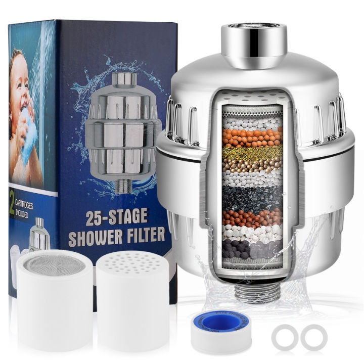 25 Stage Shower Filter with Vitamin C for Hard Water Water Softener