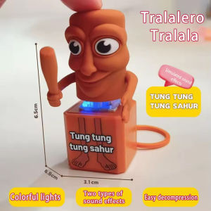 Tung Tung Sahur ของเล่นปุ่มเสียง Italian Brainrot ฟิกเกอร์ พวงกุญแจ จี้กระเป๋า ของขวัญฮาๆ TikTok เป็นที่นิยม 【Utopia】