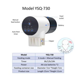 Yee Aquarium Automatic Fish Feeder Timer Aquarium Tank Fish Pond Timer Auto Feeder Food Dispenser LCD Display