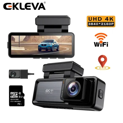 Ekleva 4K Siêu Dash Cam ống kính kép 3.2 Màn hình HD Xe Đường Máy Ảnh Wifi Kết Nối nhìn trong đêm Điều Khiển G-Cảm Biến Màn hình đỗ xe