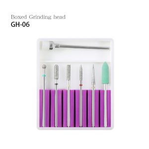 Drill Bits Grinding Head Set Nail Drill Bits Mata Bor Manicure Remover Bits Drill Asah Kuku File Bisa Untuk Drill Pink Mata Bor Kuku Kotak Berisi 7 Buah