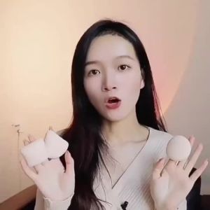 3 Pieces Dry Wet Usable Makeup Cosmetic Puff Sponge Cushion Puff for Foundation Powder Soft and Cute