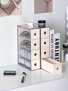 Hicus Acrylic tabletops glasses sunglasses organizer drawer divider dustproof stackable Desk organizer storage