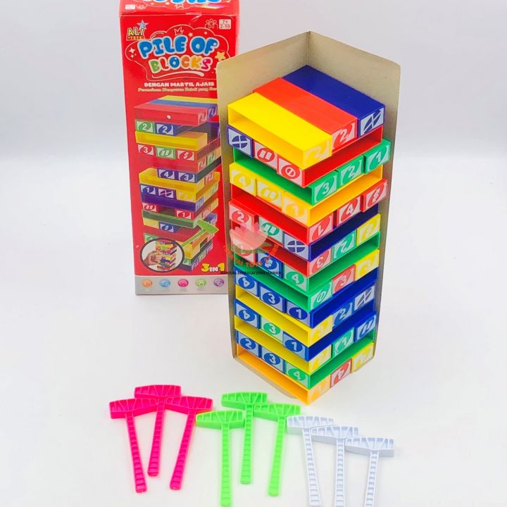 Pile Of Blocks In Mainan Edukasi Anak Tumpuk Balok Susun Tower Blocks  Stacko Lazada Indonesia