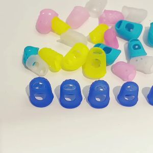 Colorful Silicone Thimbles Hollowed Out Breathable Playing Guitar Finger Sleeve DIY Crafts Sewing Tool Supplies