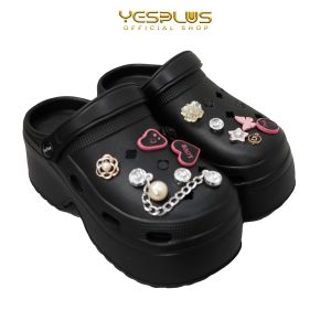 Sandal Wanita Selop Baim Wedges tinggi 8 CM Aksesoris 3D Motif Butterfly EVA Rubber Import 8899-5
