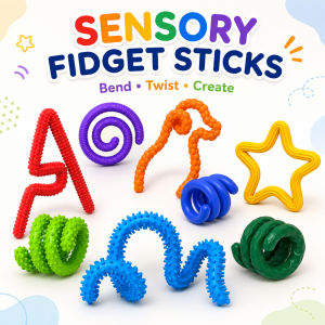 感官扭扭条 8Pcs Sensory Fidget Sticks Bendable Twist Textured Tactile Kids Toy Creative Shape Stress Relief Play Gift