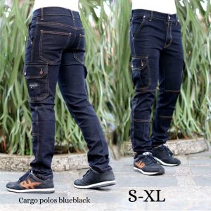 Cargo Jeans Pria Slimfit Panjang – Bahan Denim Stretch Premium Gaya Casual Kekinian